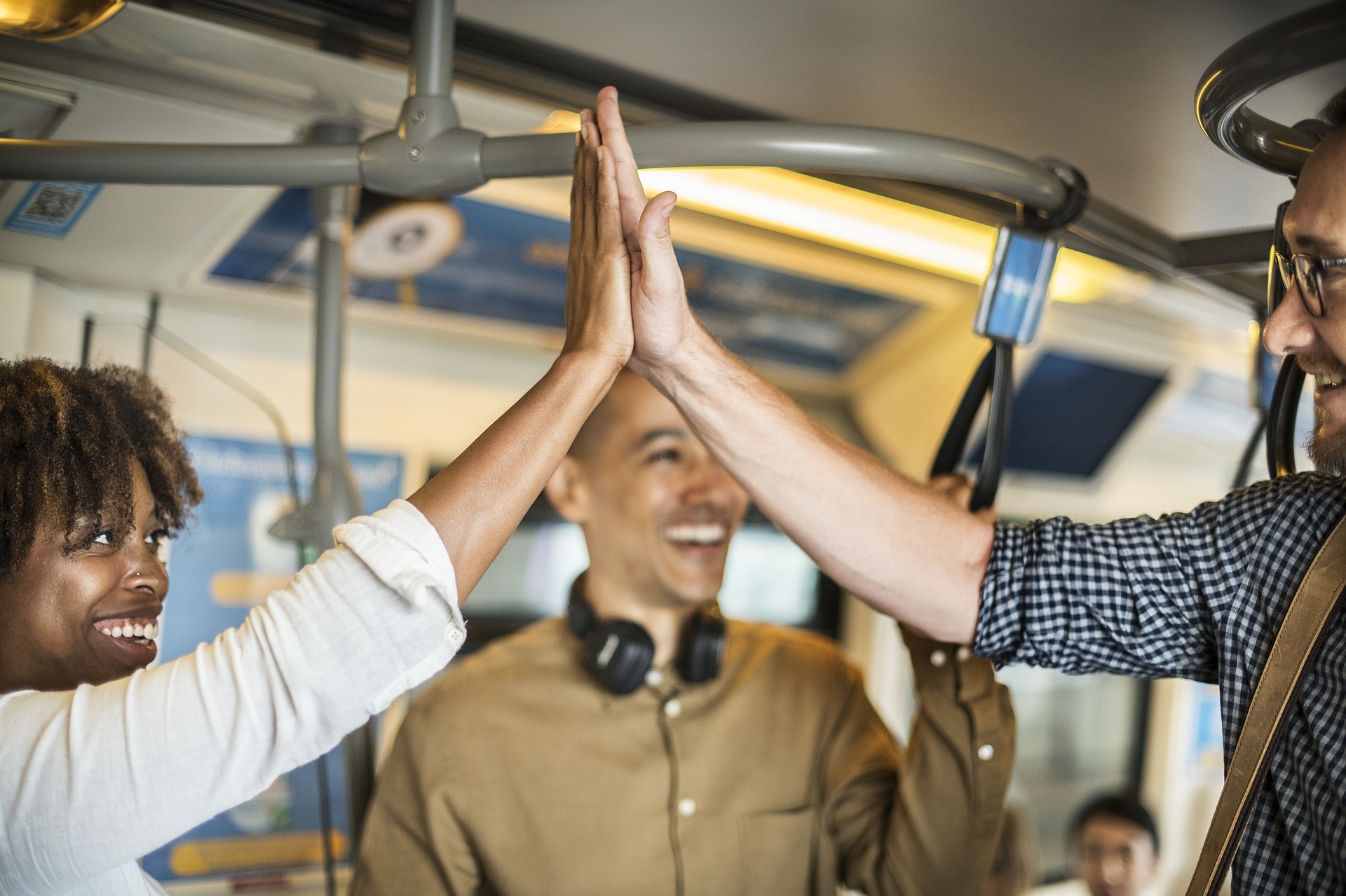 high five on the bus