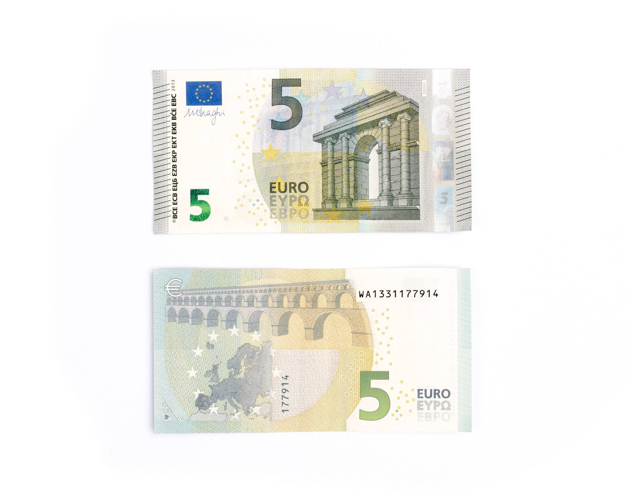 Euro 5 dollar banknote
