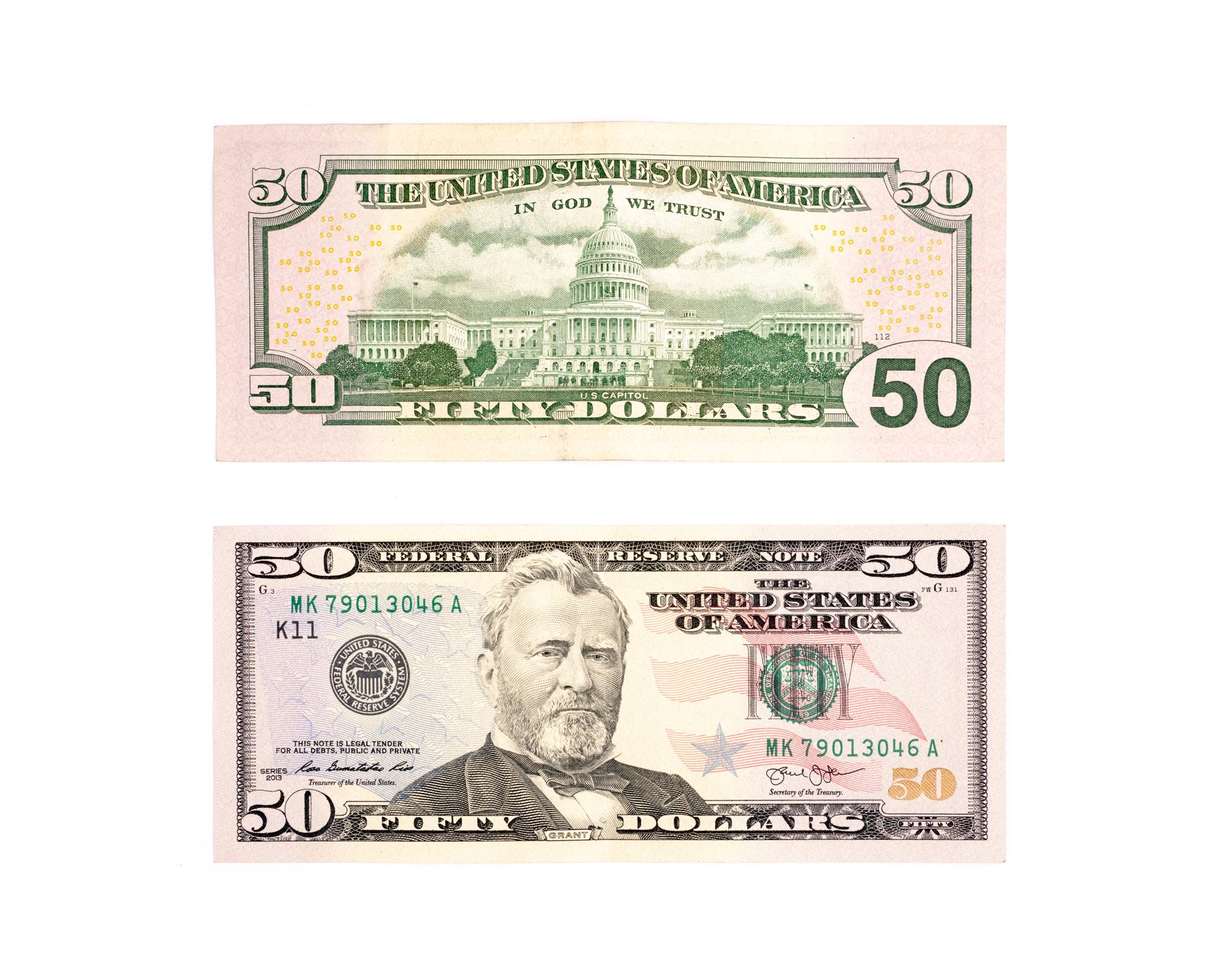 US 50 dollar banknote The currency of Cambodia is the Riel.
