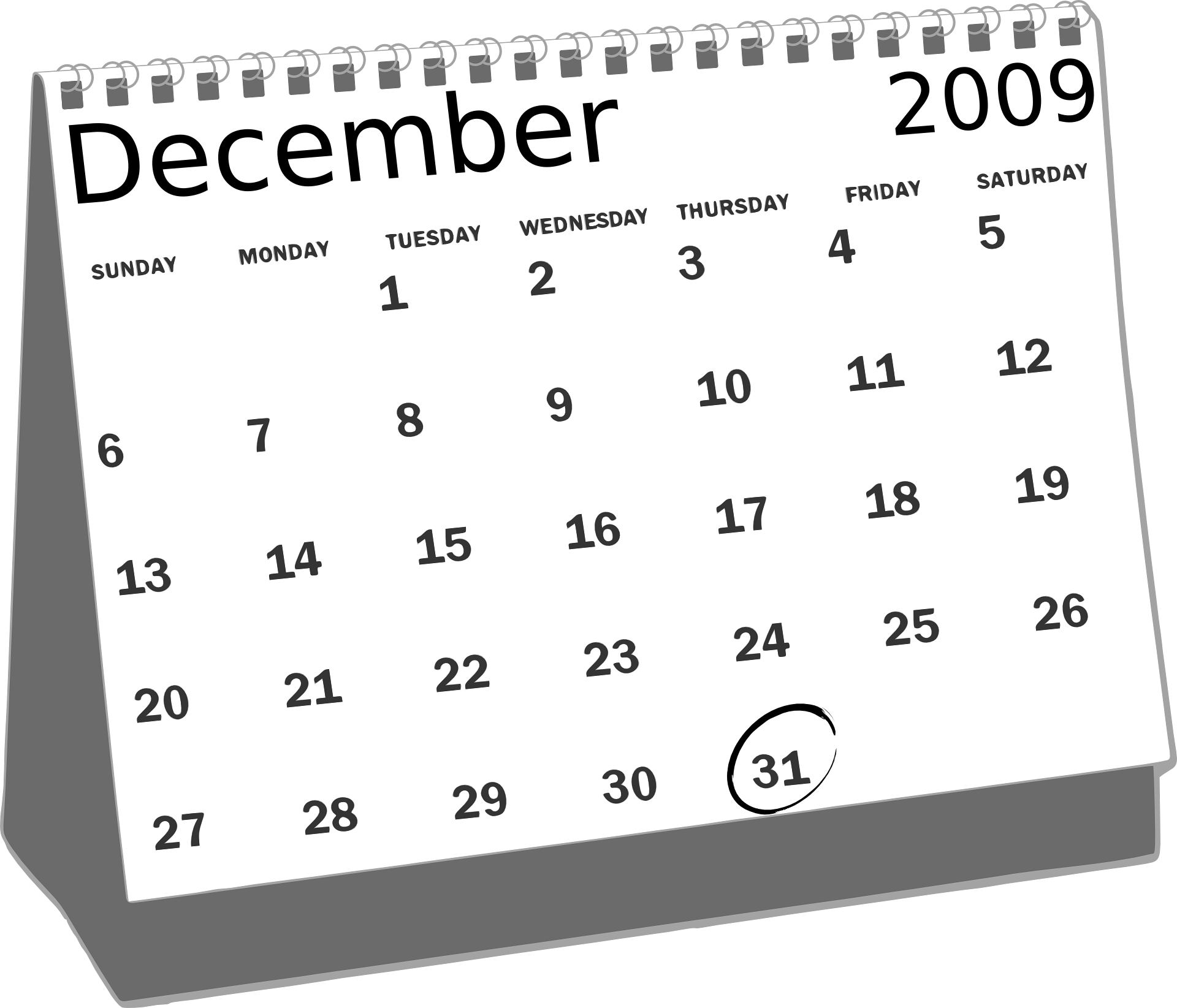 calendar with 2009