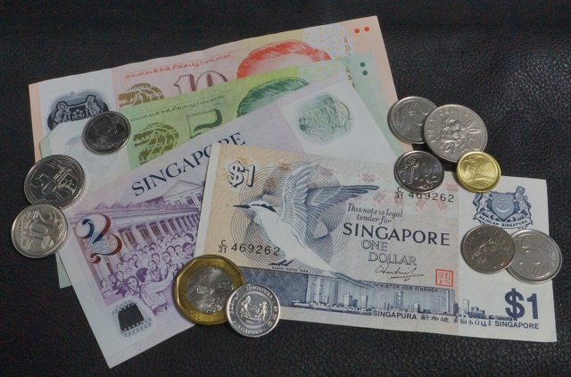 Singapore Dollar SGD banknotes and coins