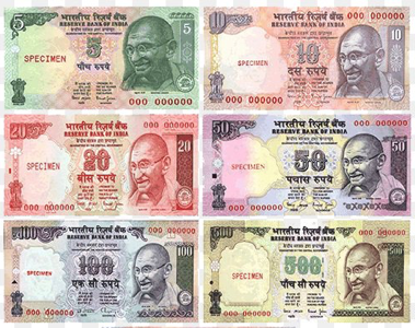 The currency of India is the rupee.