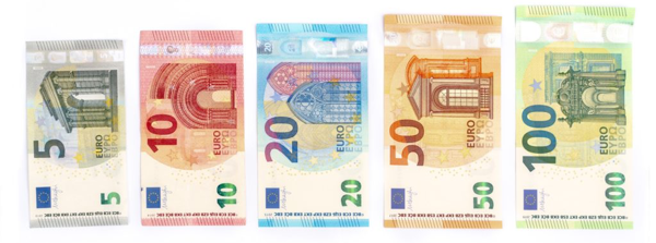 Euros Banknotes consist of €5, €10, €20, €50, €100 and €200