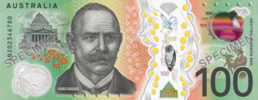 new 100 hundred Australian dollar bill