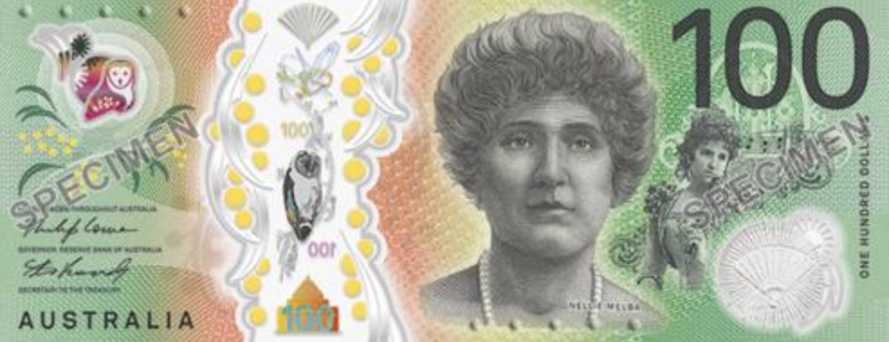 Australian new 100 dollar bills