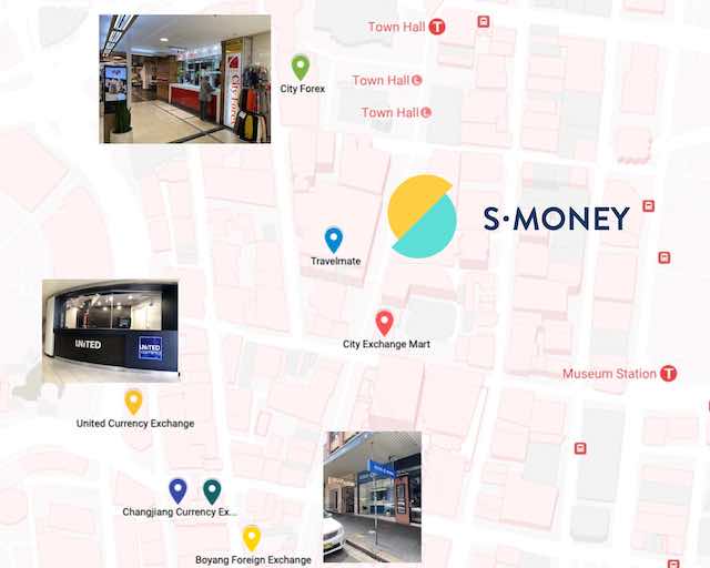 Map of Currency Exchange Stores in Sydney