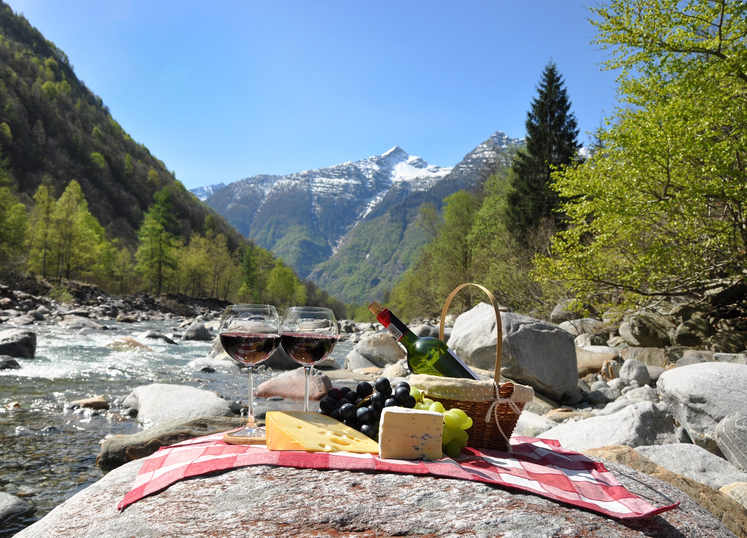 picnic in the mountains of switzerland