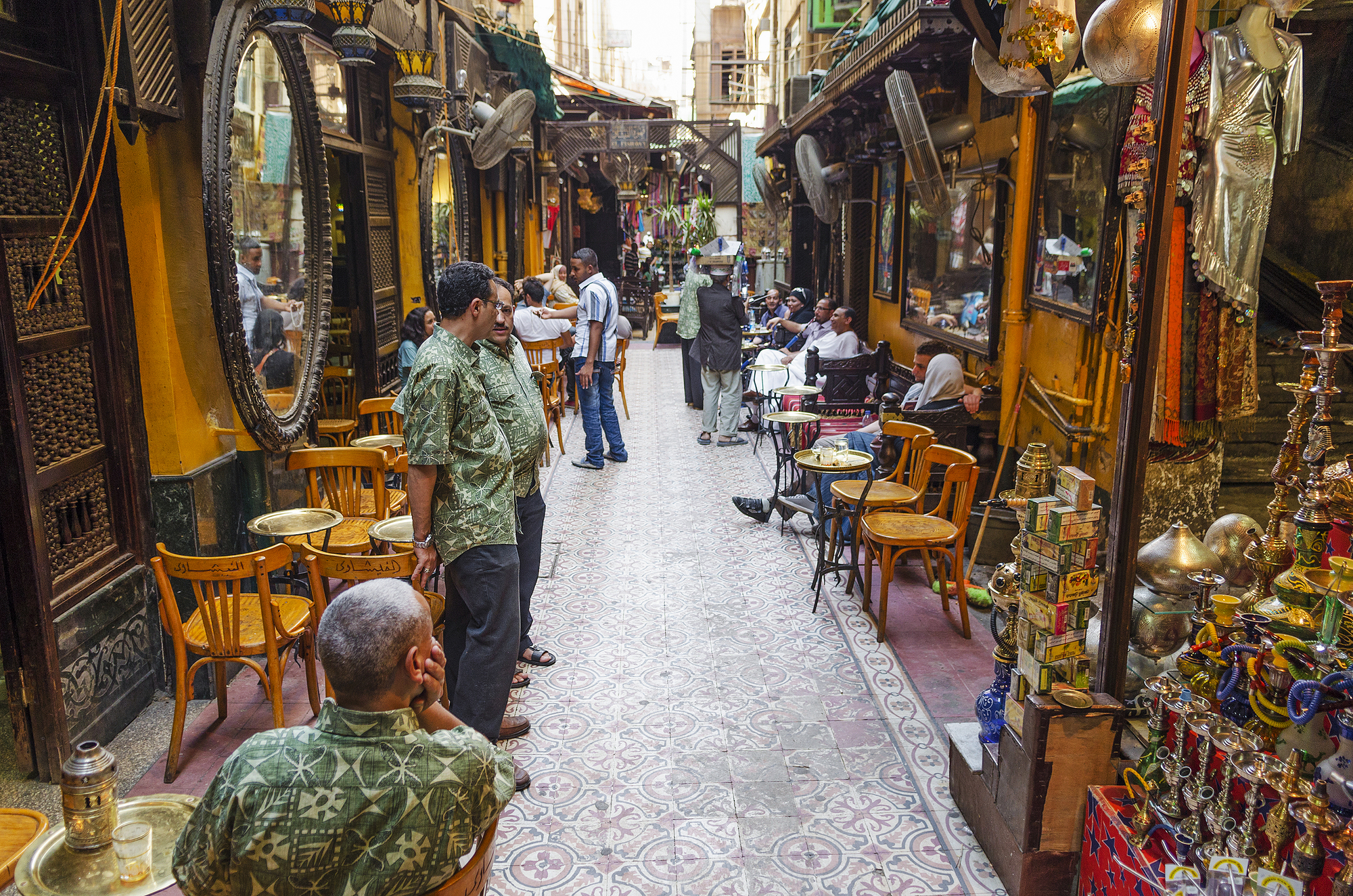 souk market cafe in cairo in egypt
