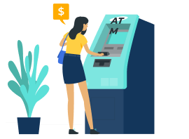 female at an atm illustration