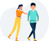 split bills easily with friends or family illustration of two people
