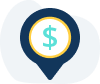 track your spending with in-app map pin icon.