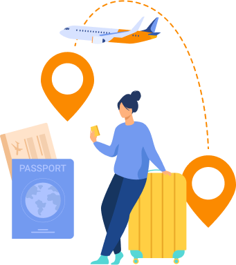 Person travelling illustration