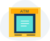 withdraw money for free up Illustration of an ATM machine.